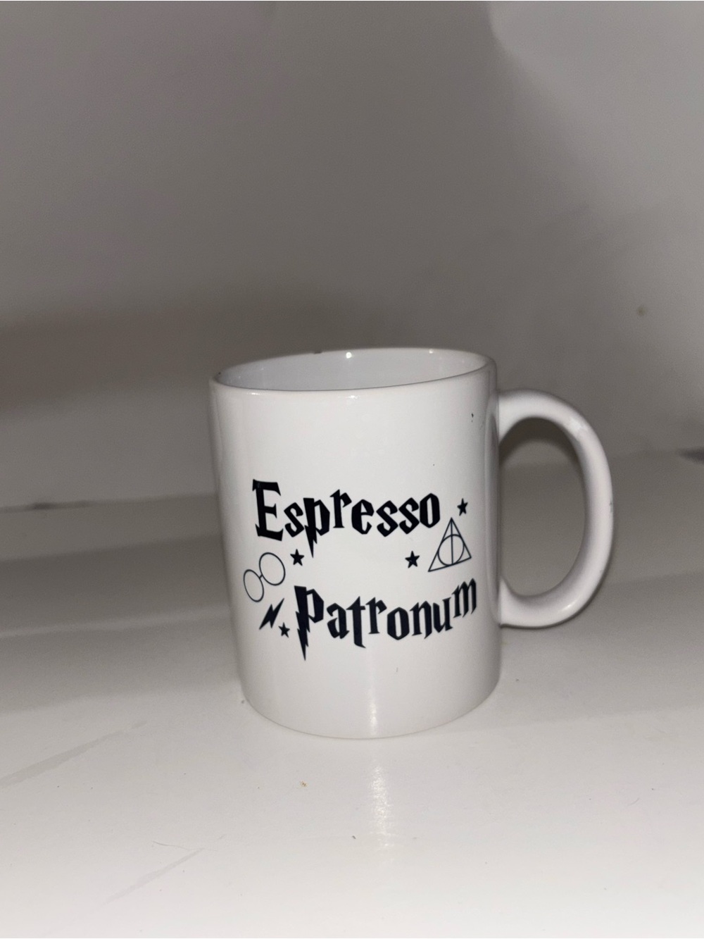 Espresso Patronum White Ceramic Mug - Novelty Coffee Cup